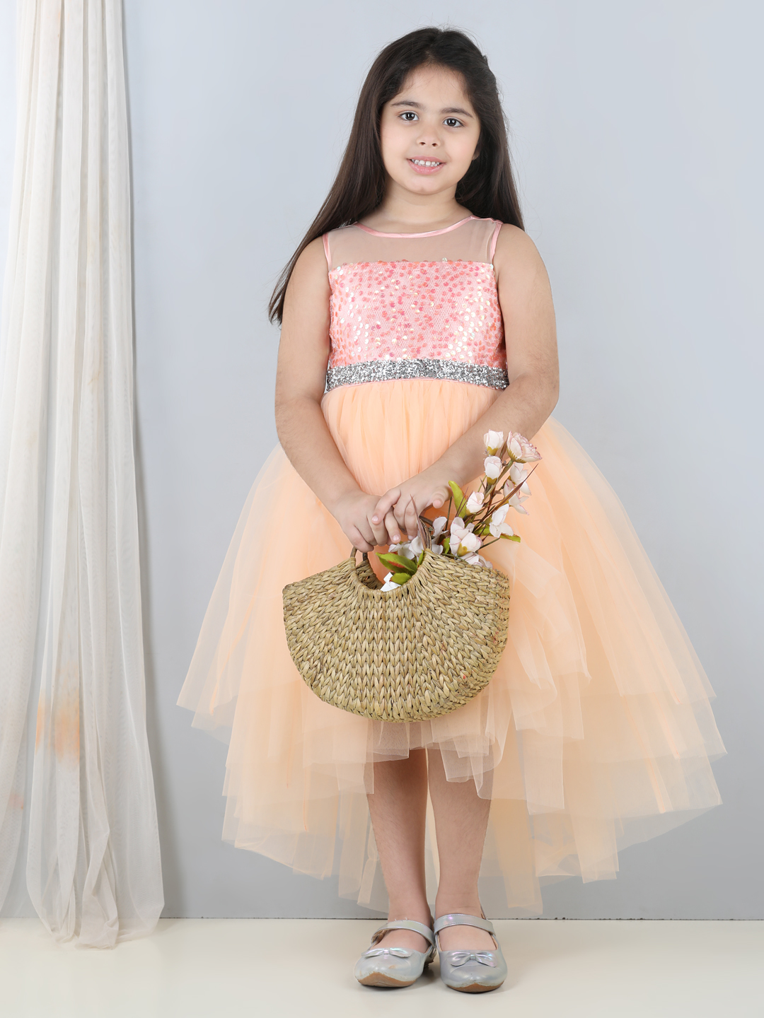 peach Hi-low girls  Dress