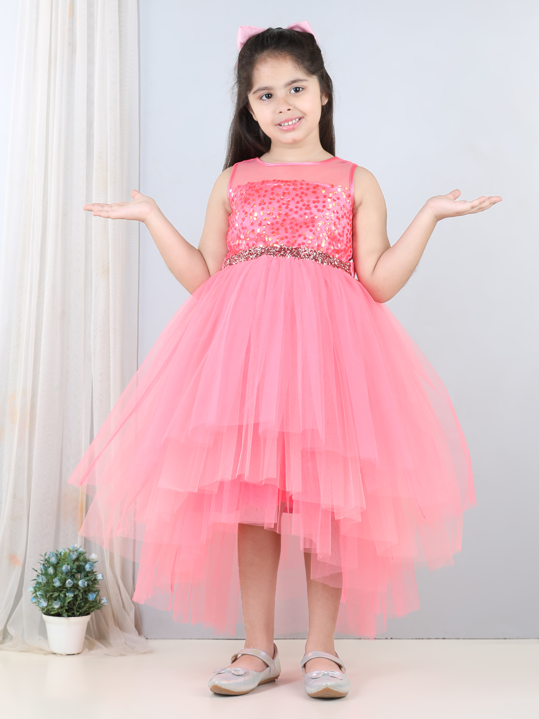 Pink Hi-low girls  Dress