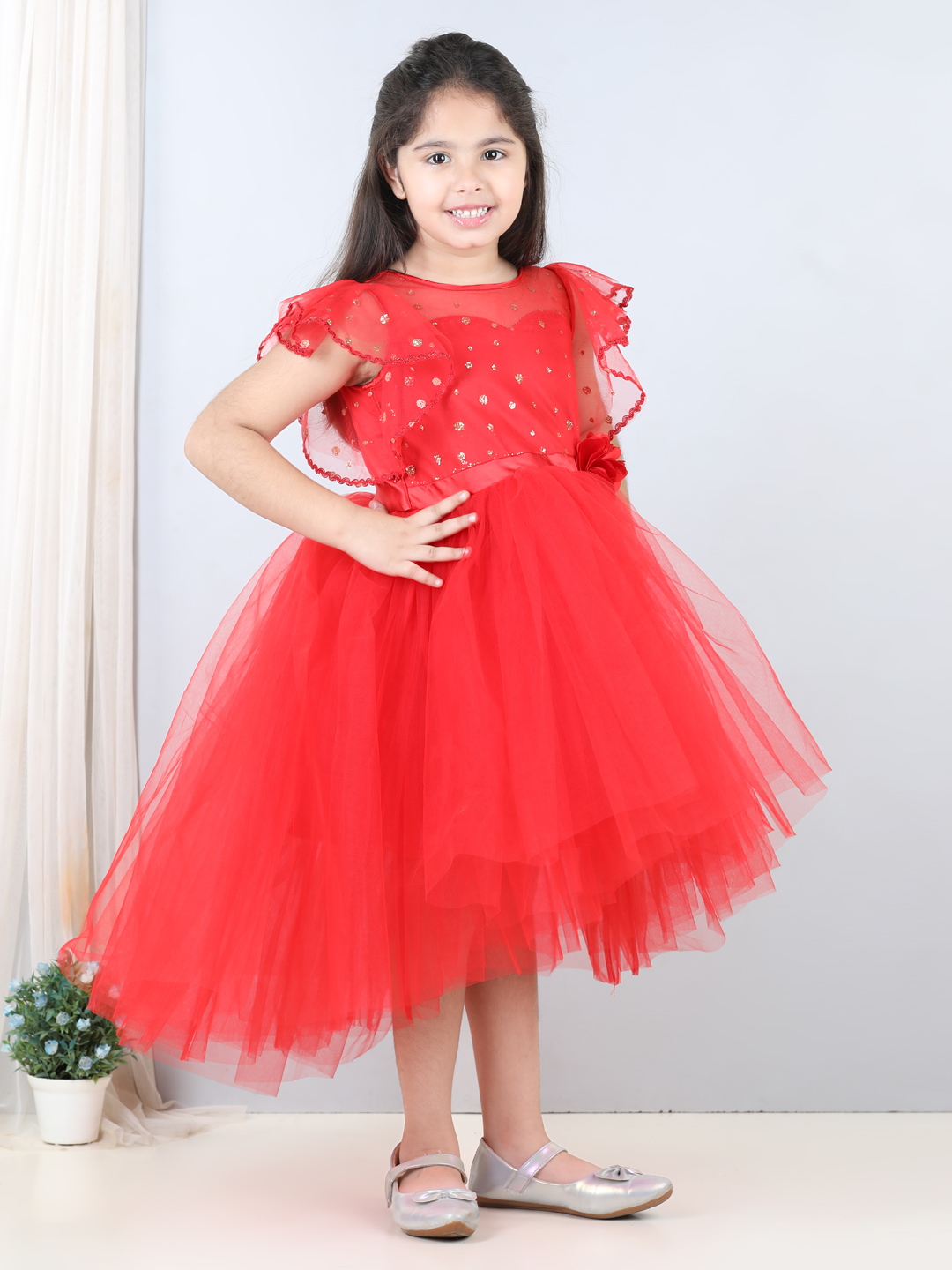 Red Hi-low girls  Dress