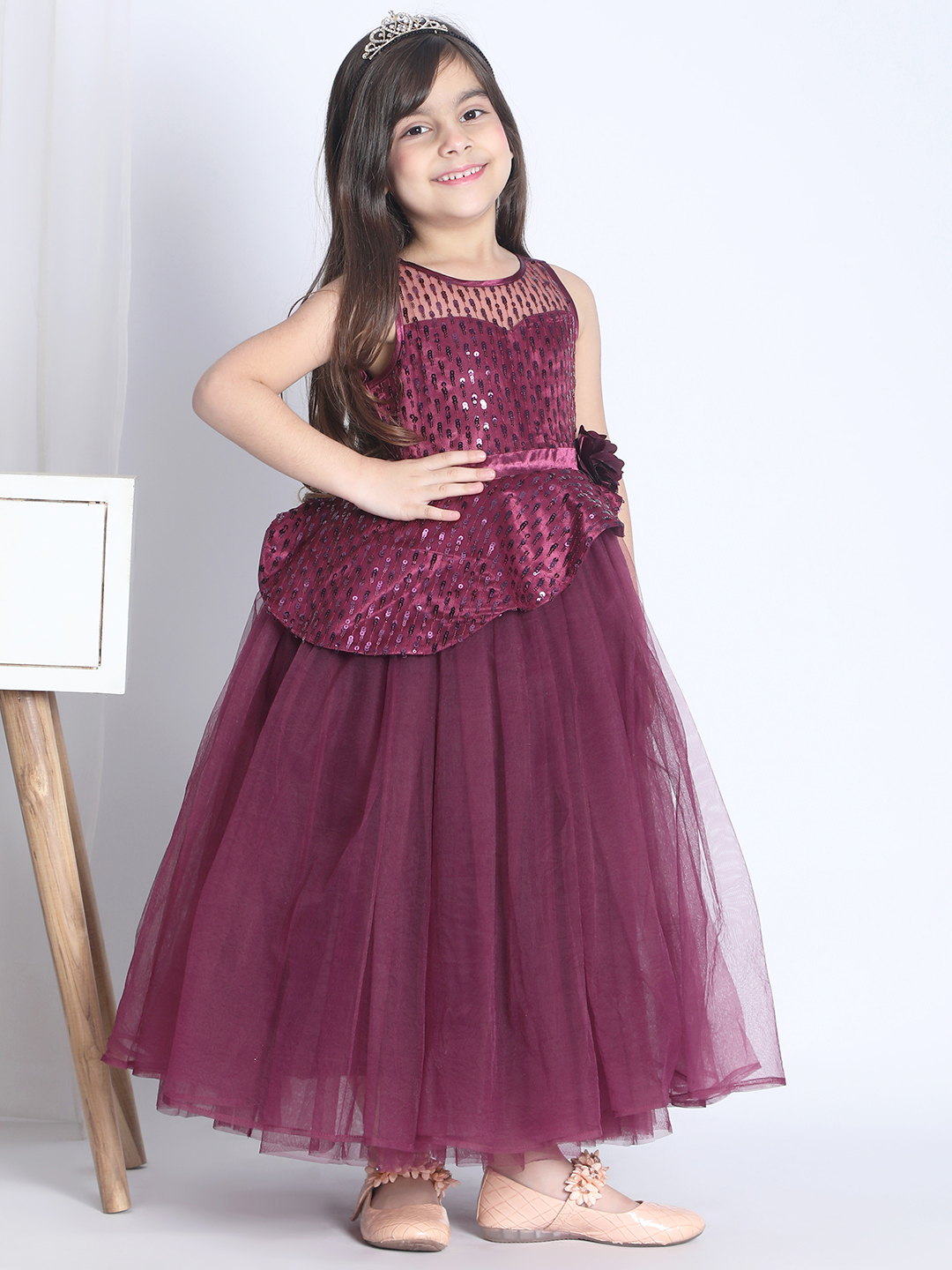 Purple full length girls  Dress