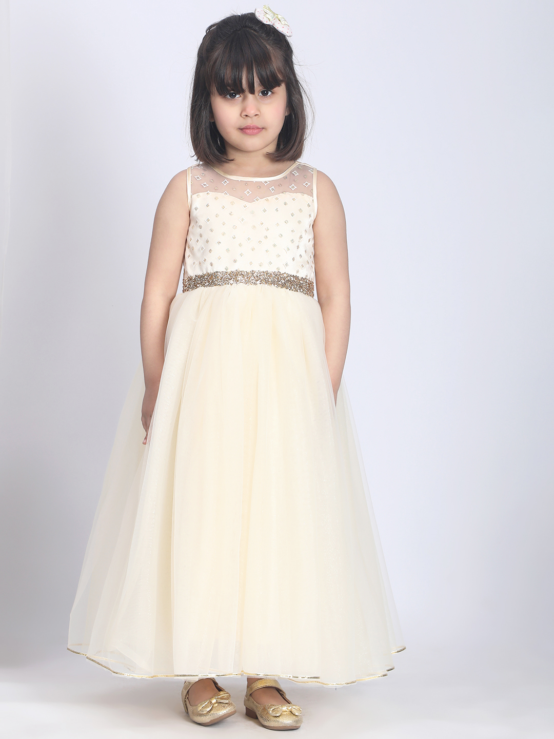 Golden full length girls  Dress