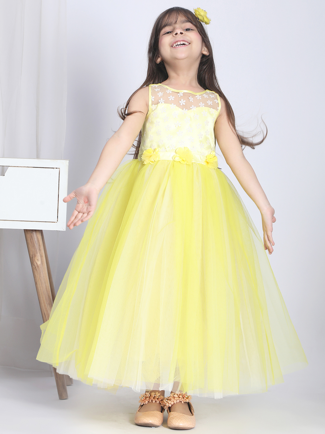 Yellow full length girls  Dress