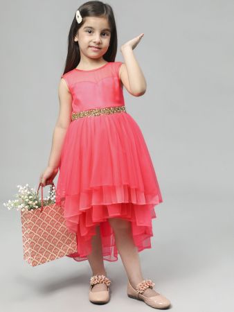 Coral Hi-low girls  Dress