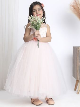 Light Peach full length girls  Dress