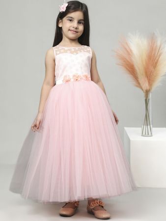 Peach Full length girls  Dress